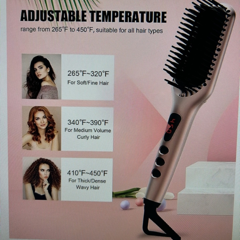Gold and Black Hair Straightening Brush